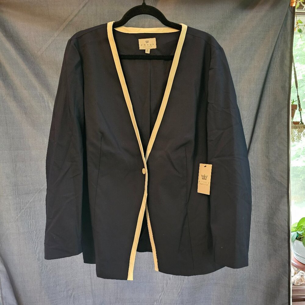 Chaus navy and white blazer. NWT. Size XL